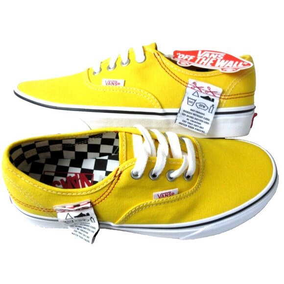 Vans Women's Authentic Hc Diy Lemon Chrome Yellow True White shoes Size 6.5 NIB - Picture 1 of 5